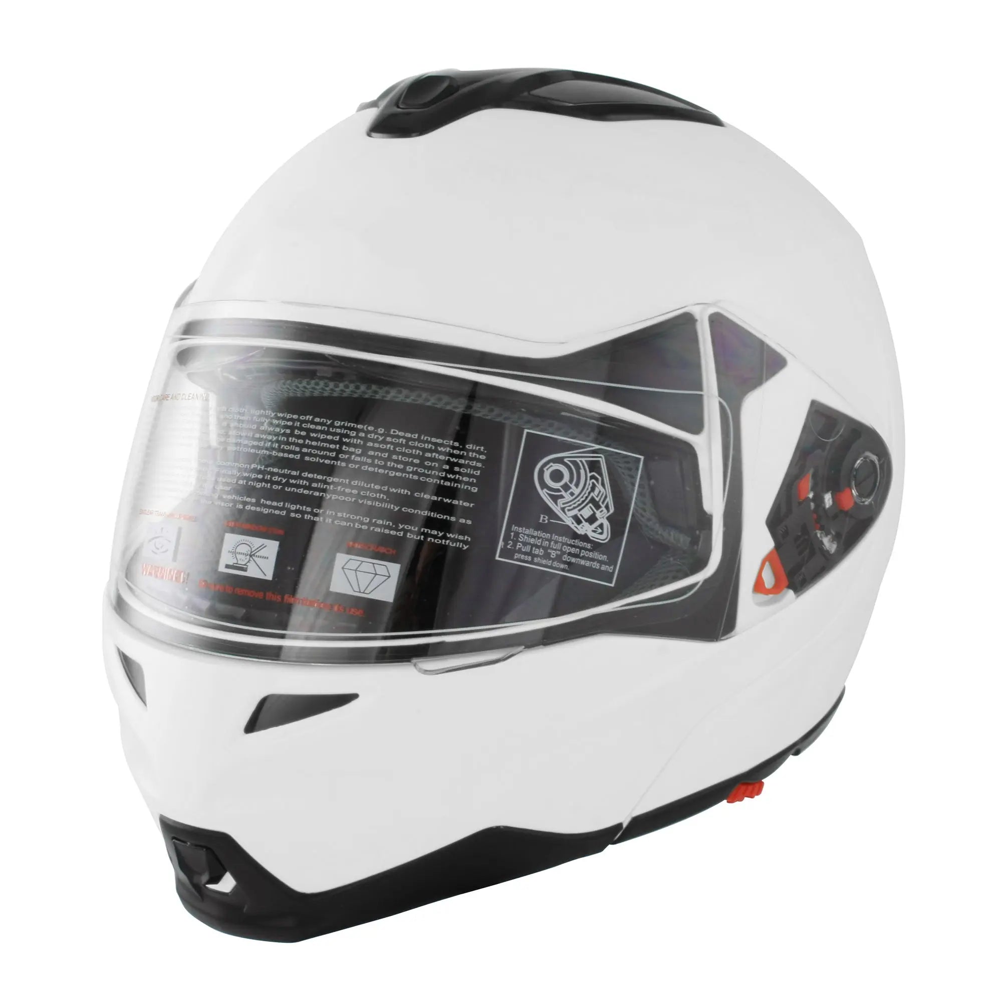 GSB G-339 Flip-Up Helmet Gloss Plain White - FREE UK Shipping, FREE 365 Day Returns | Moto Central