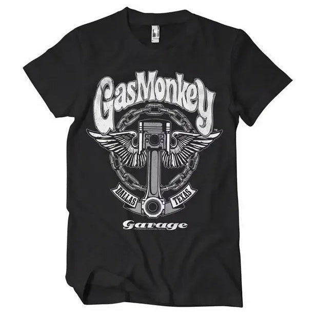 Gas Monkey Garage Big Piston T-Shirt Black — front view