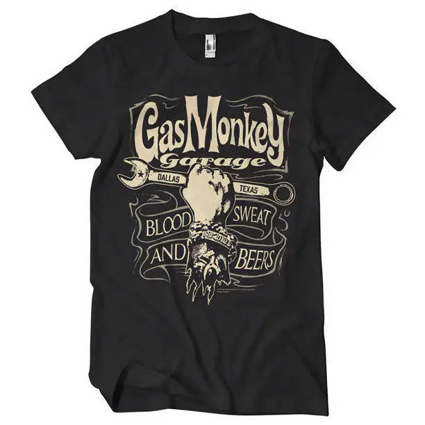 Gas Monkey Garage Wrench Label T-Shirt Black — front view