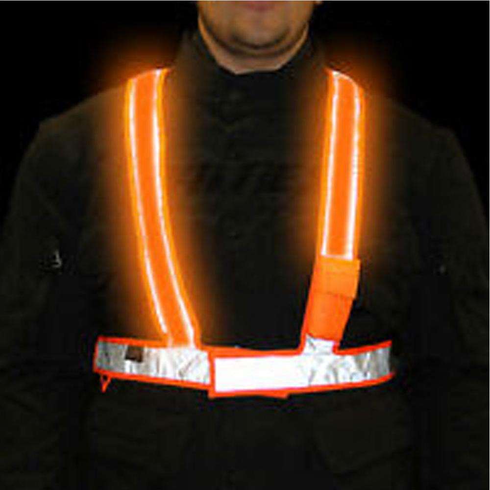 Glow Visibility H-Band Light Up Be Seen Reflective Vest Hi-Viz Yellow
