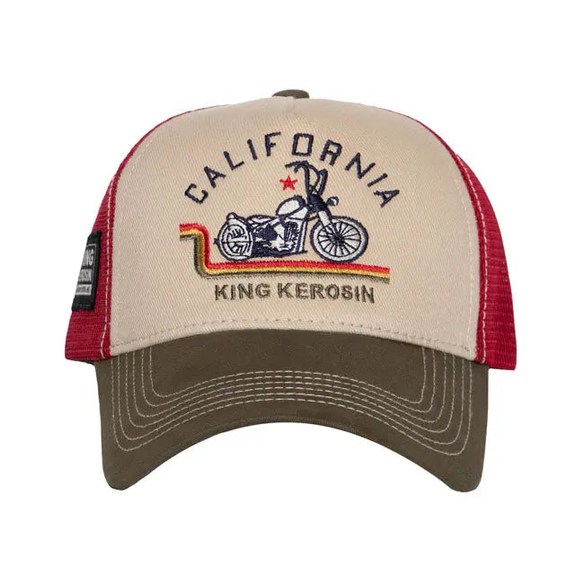 King Kerosin Ride Free Live Free Cap Off White / Green  - FREE UK Shipping, FREE 365 Day Returns | Moto Central