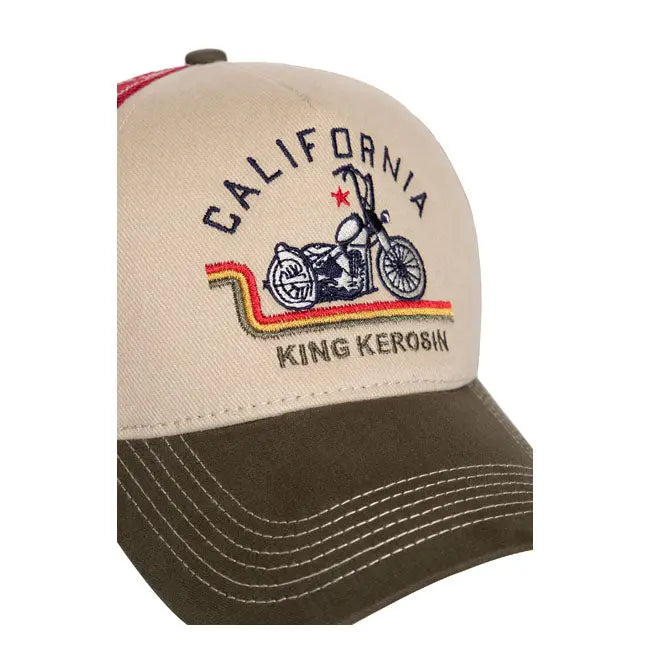 King Kerosin Ride Free Live Free Cap Off White / Green  - FREE UK Shipping, FREE 365 Day Returns | Moto Central