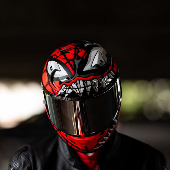 HJC RPHA 12 Maximized Venom Marvel Full Face Helmet MC1SF Black / Red - FREE UK Shipping, FREE 365 Day Returns | Moto Central