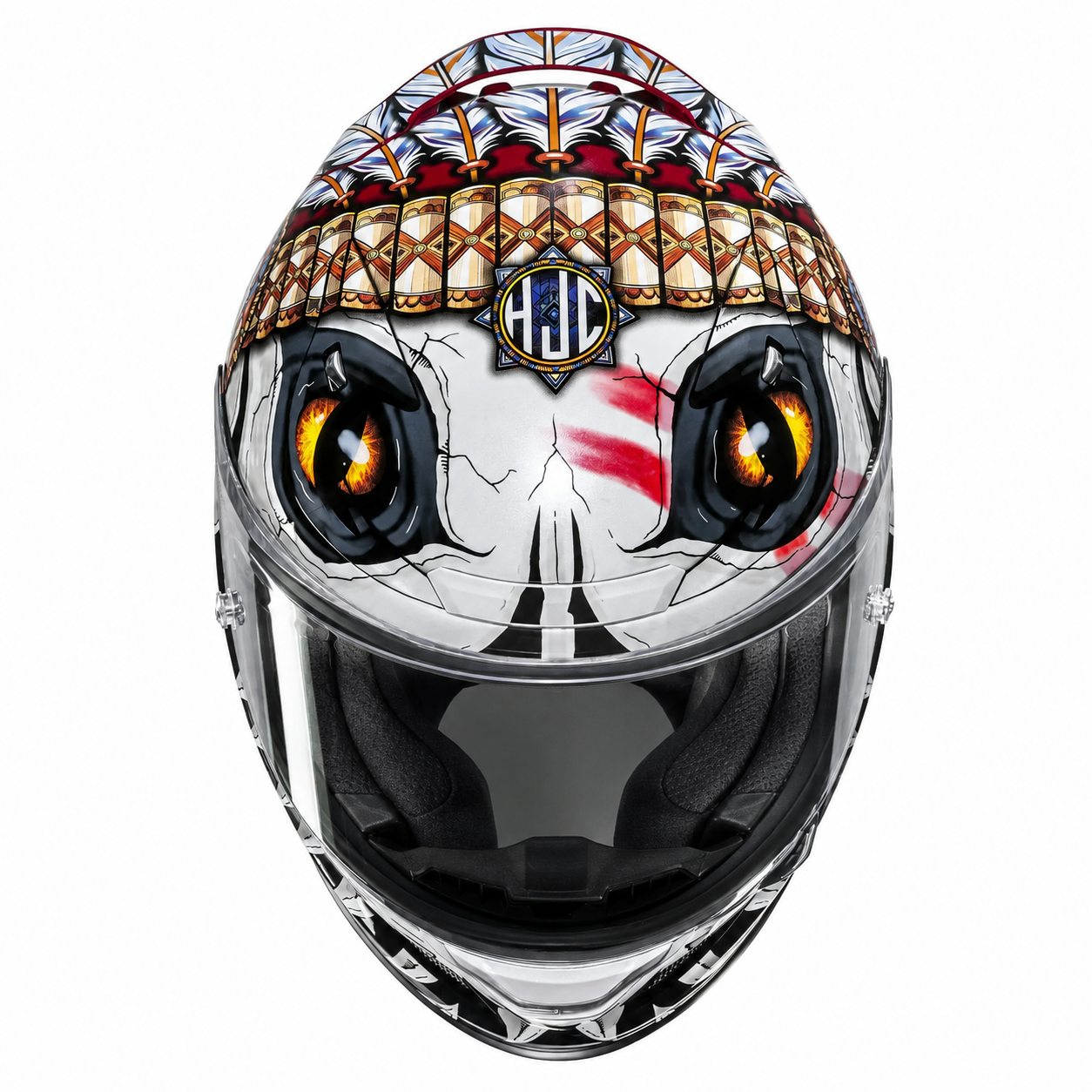 HJC RPHA 12 Kepina MC1 Red, alternate full-face motorcycle helmet angle on white background