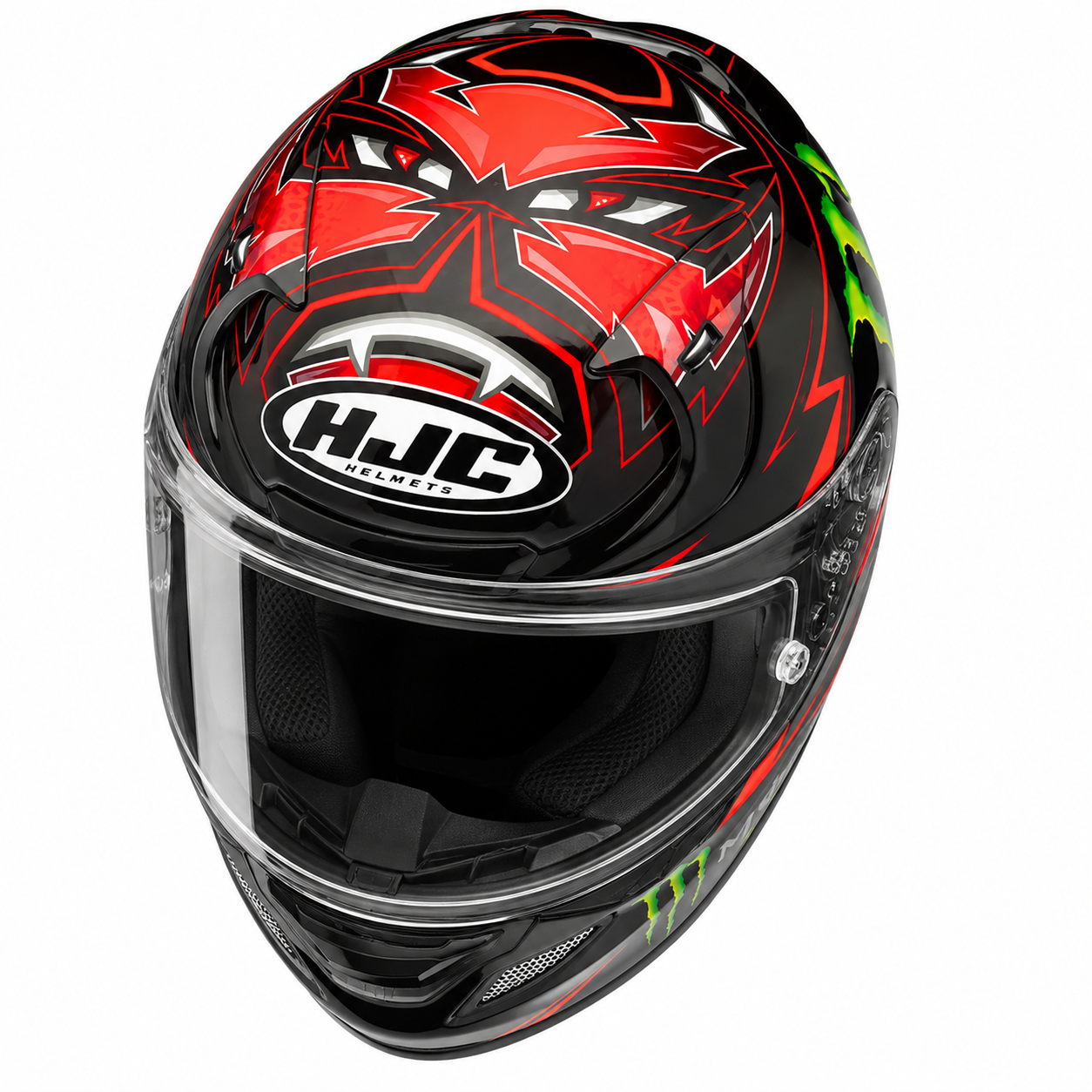 HJC RPHA 12 Quartararo Replica MC1 Black / Red Full Face Motorcycle Helmet – front view