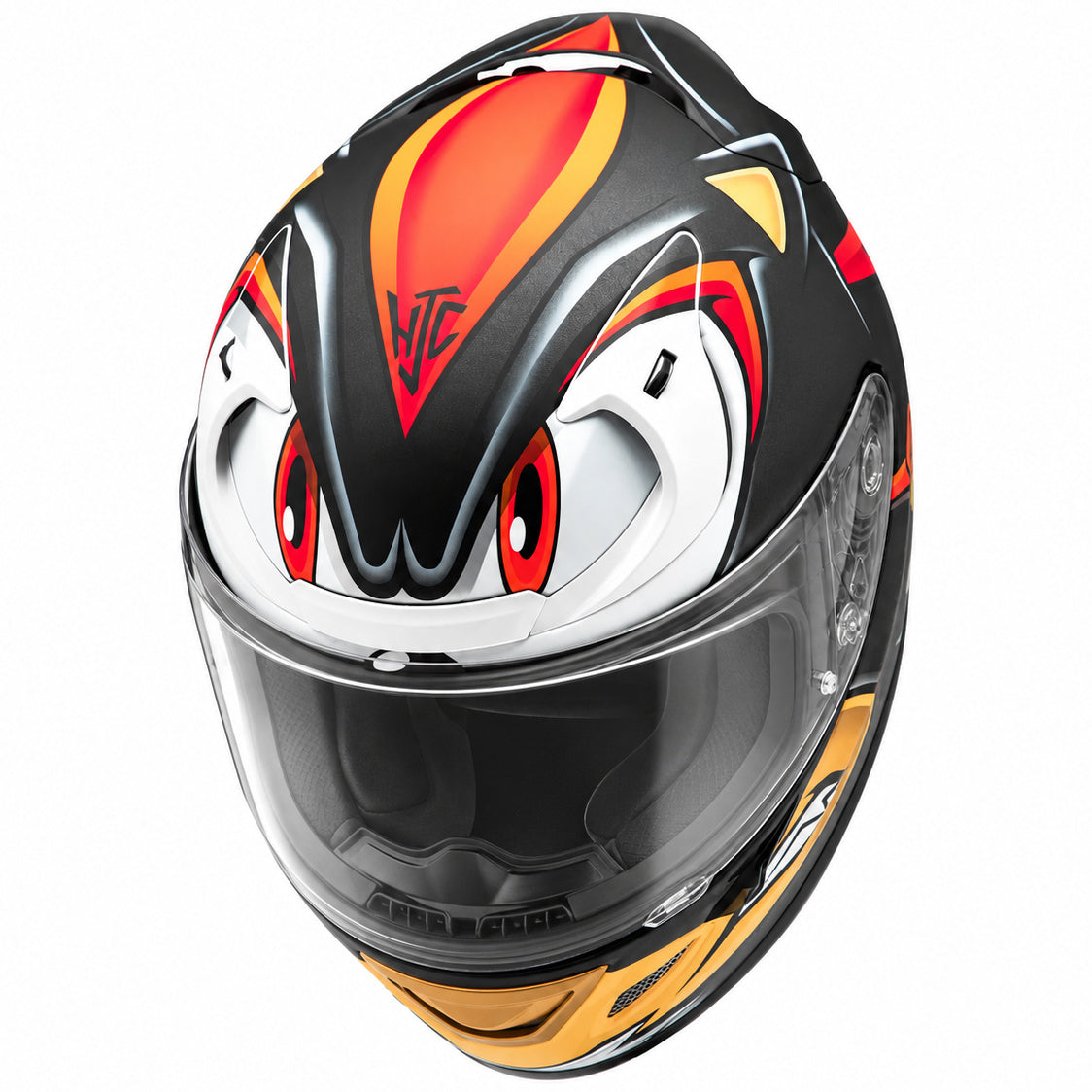 HJC RPHA 12 Shadow The Hedgehog MC1SF Red, alternate full-face motorcycle helmet angle on white background