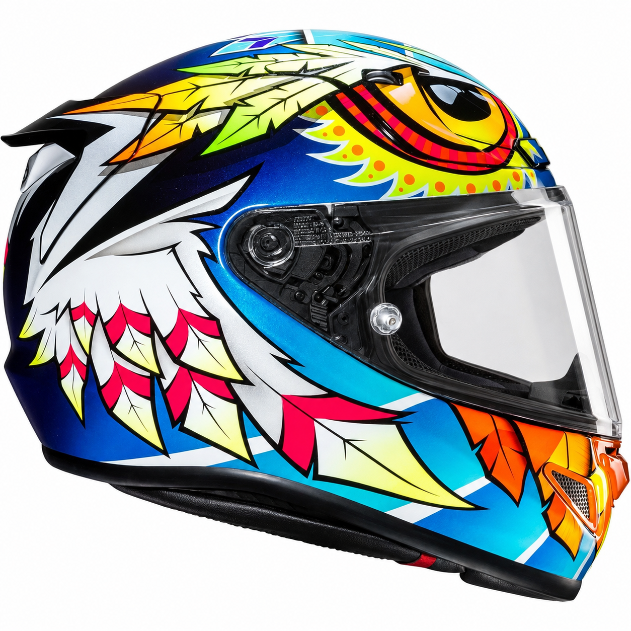 HJC RPHA 12 Spasso MC3H Blue, alternate full-face motorcycle helmet angle on white background