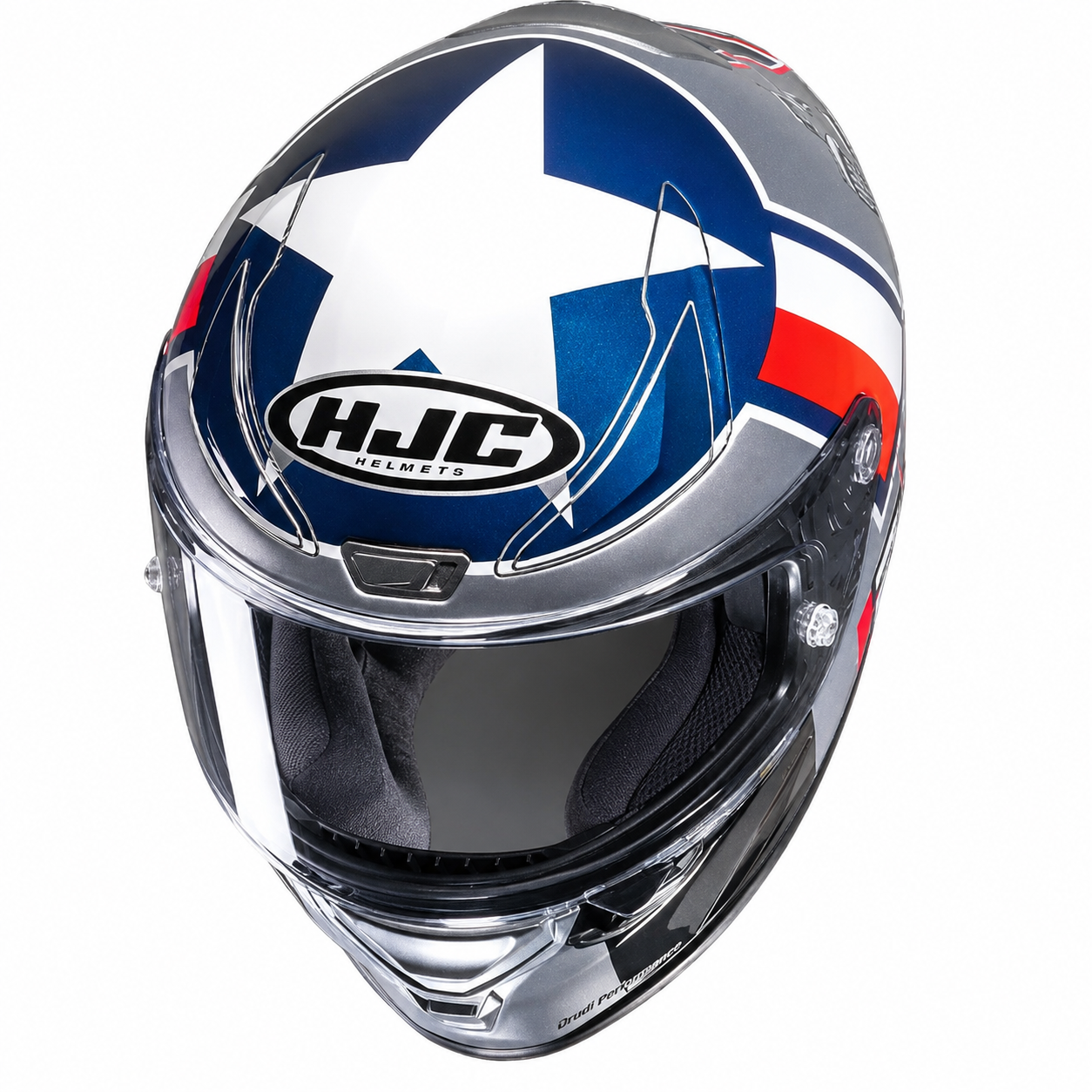 HJC RPHA 1 Ben Spies Silverstar Silver, front view on white background