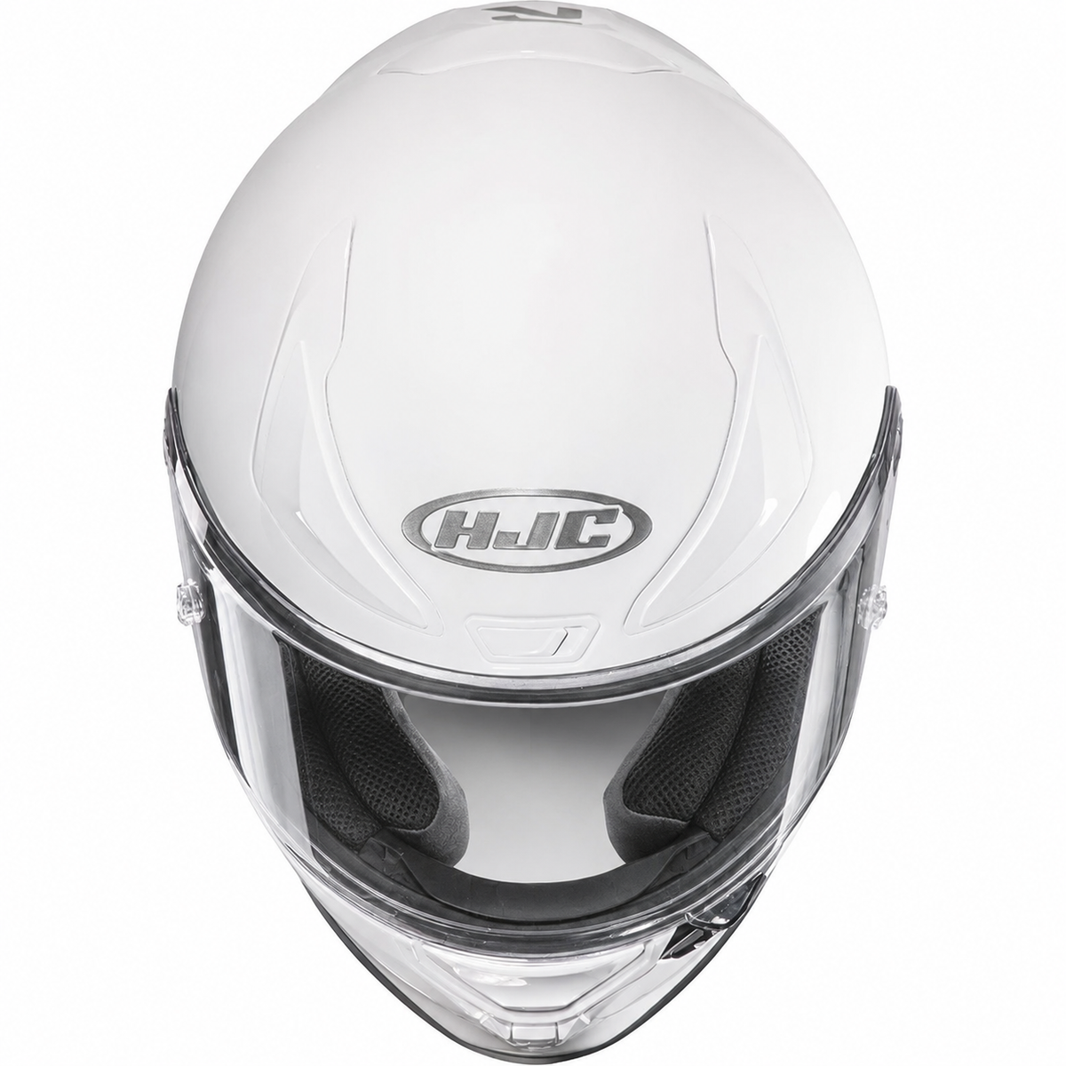 HJC RPHA 1 White, alternate full-face motorcycle helmet angle on white background