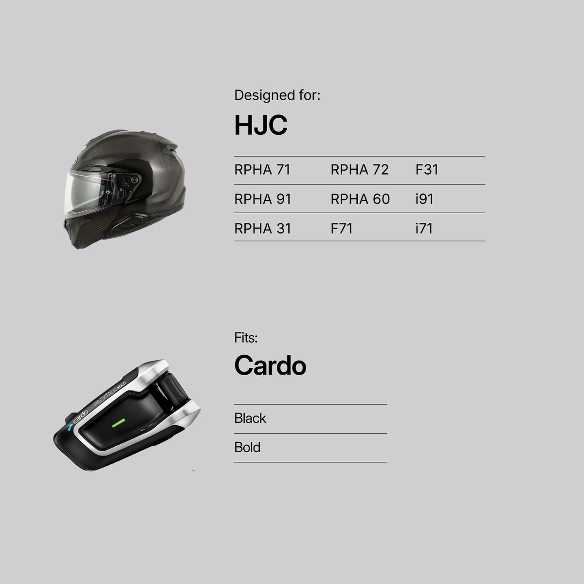 Tubs Jackson HJC To Cardo Black / Bold Adapter FREE UK Delivery, FREE 365 Day Returns | Moto Central