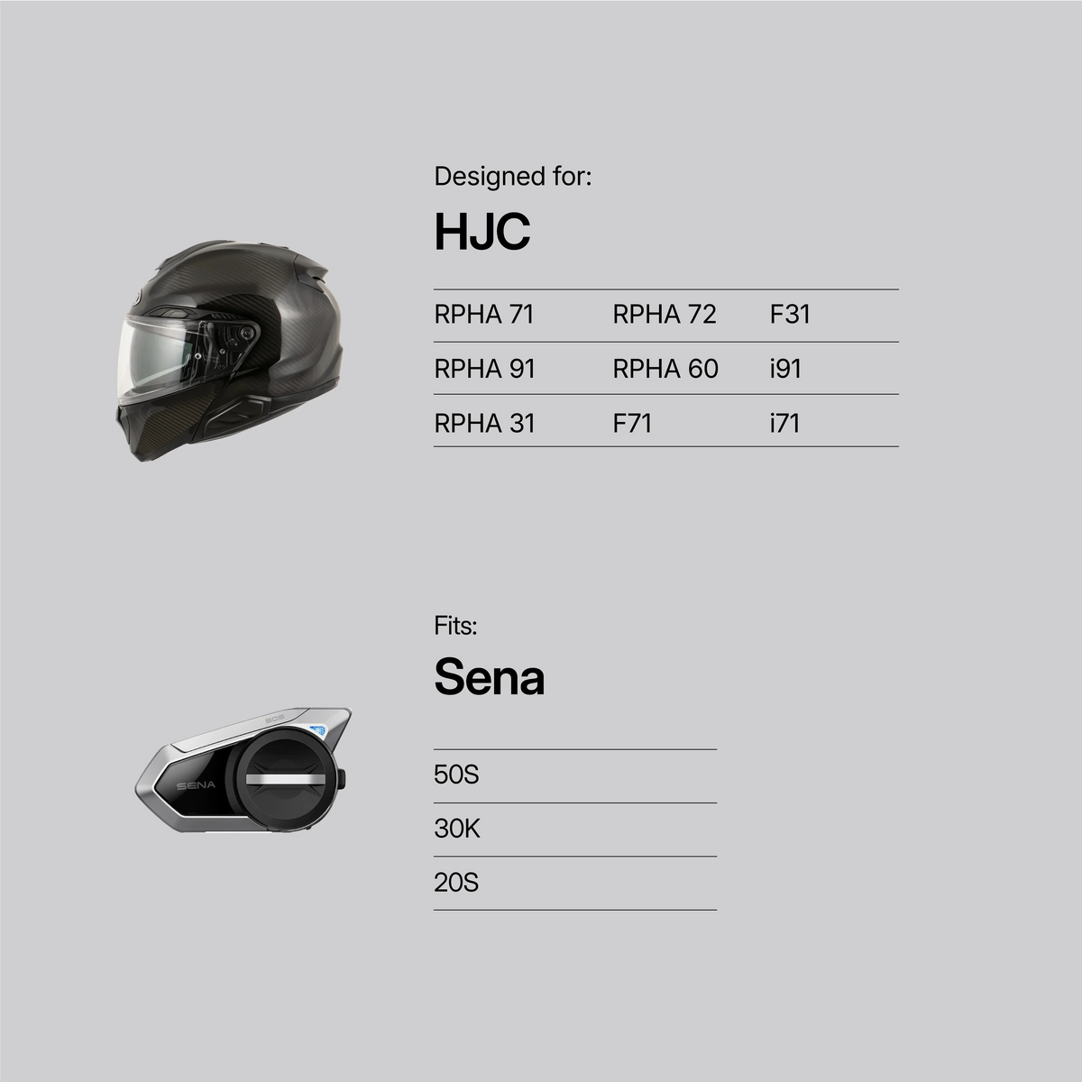 Tubs Jackson HJC To Sena 50S / 20S / 30K Adapter FREE UK Delivery, FREE 365 Day Returns | Moto Central