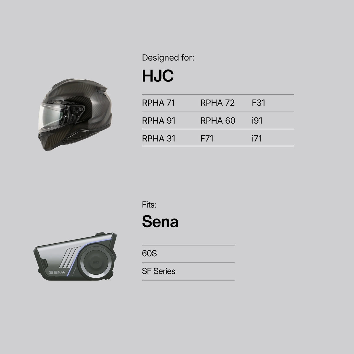 Tubs Jackson HJC To Sena 60S / 60X / 50R / SF Series Adapter FREE UK Delivery, FREE 365 Day Returns | Moto Central