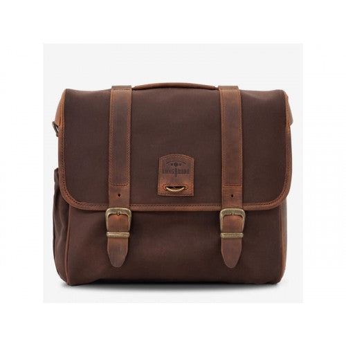 Longride Waxed Canvas Quick Release Saddlebag Brown - 12.5 Liters