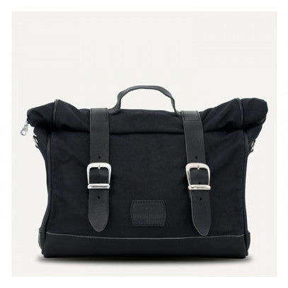 Longride Waxed Canvas Quick Release Saddlebag Black - 9.5 Liters - primary product view