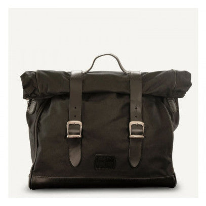 Longride Waxed Canvas Quick Release Saddlebag Black - 18 Liters - primary product view