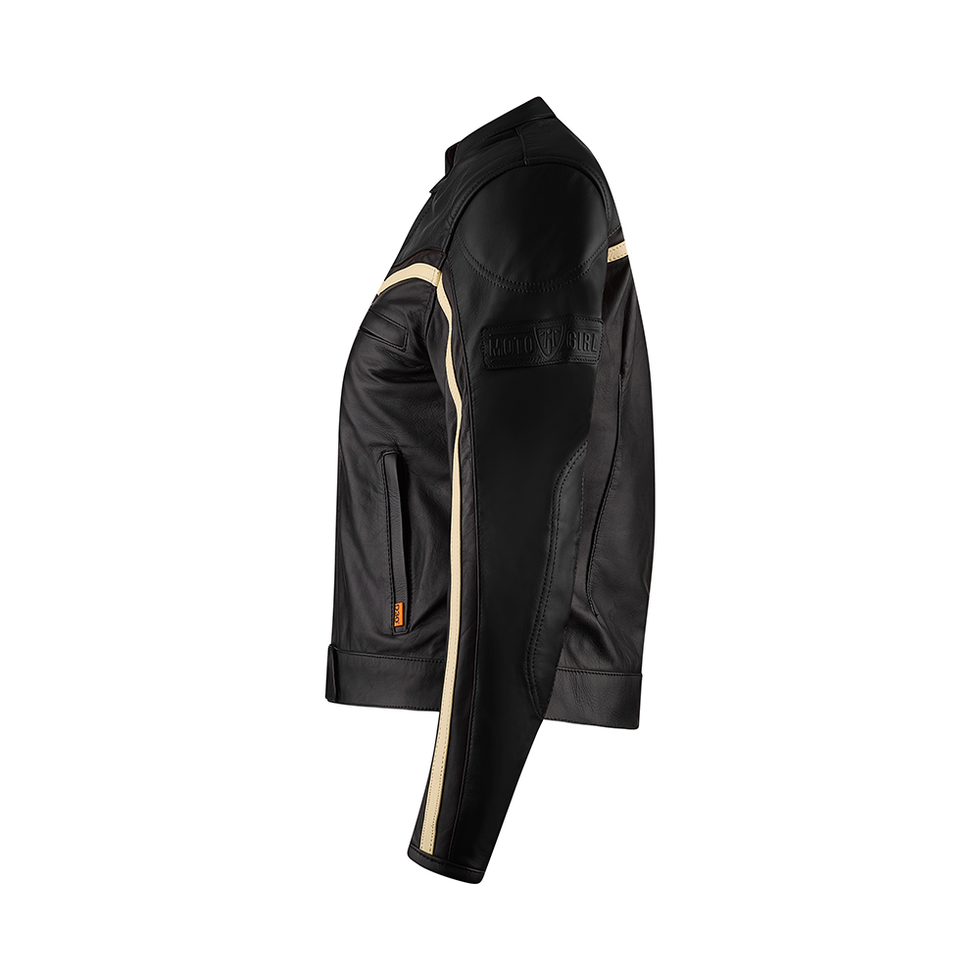 MotoGirl Hayley Ladies Leather Jacket Black FREE UK Delivery, FREE 365 Day Returns | Moto Central