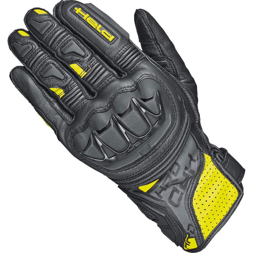 Held Kakuda Leather Gloves Black / Fluo Yellow