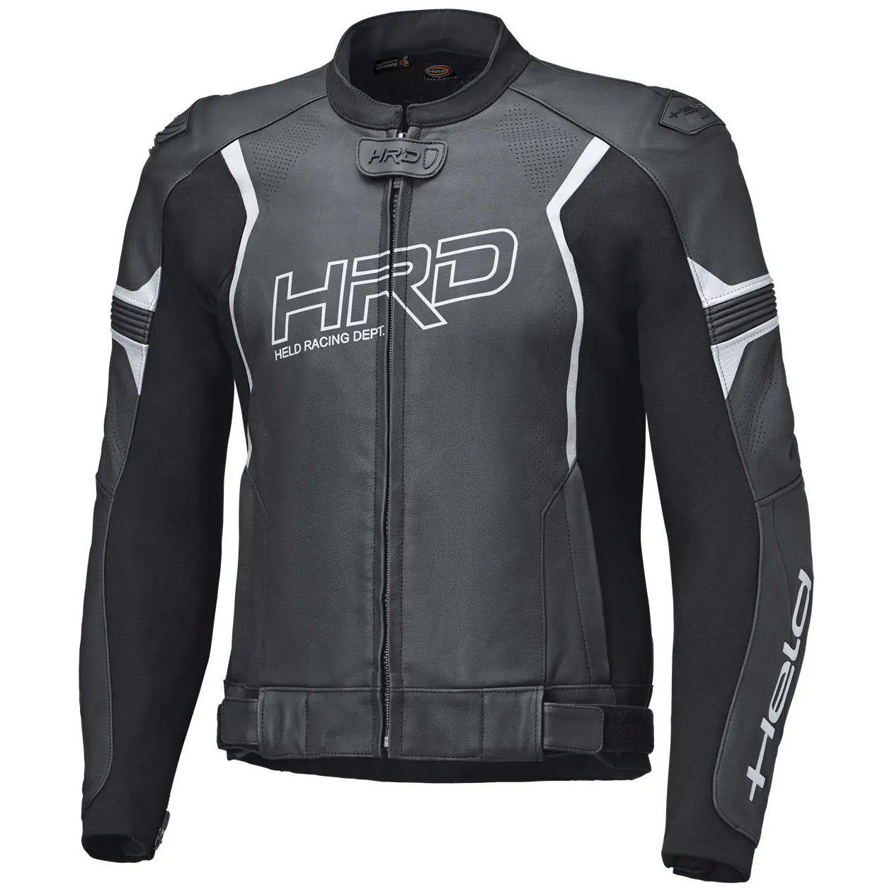 Held Street Rocket 4 Top Leather Jacket Black / White motorcycle jacket, front view