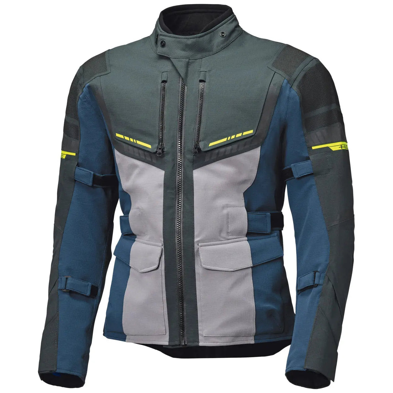 Held Tamarack Top Adventure Textile Jacket Anthracite / Grey / Blue motorcycle jacket, front view