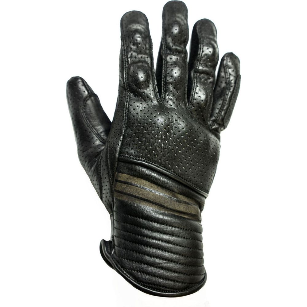 Helstons Corporate Summer Perforated Leather Gloves Black