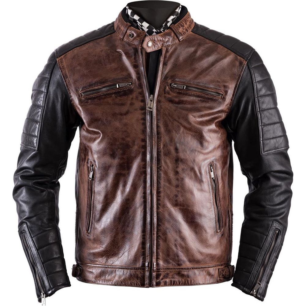 Helstons Cruiser Rag Leather Jacket Camel / Black