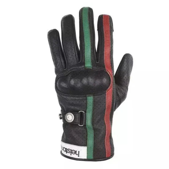 Helstons Eagle Air Summer Leather Gloves Black / Green / Red
