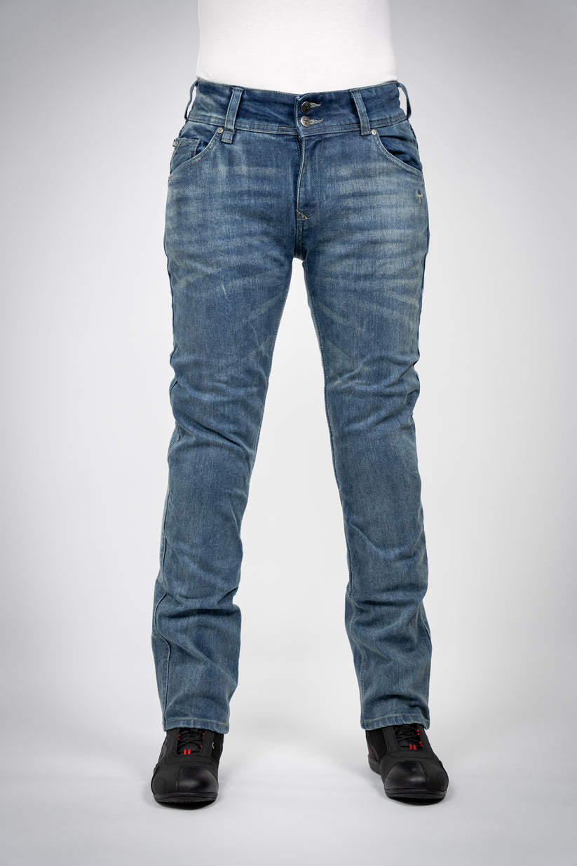 Bull-it Heron Ladies Easy Fit Denim Jeans Steel Blue - FREE UK Shipping, FREE 365 Day Returns | Moto Central