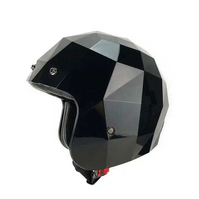 Holy Freedom Stealth Diamond Open Face Helmet Gloss Black  - FREE UK Shipping, FREE 365 Day Returns | Moto Central
