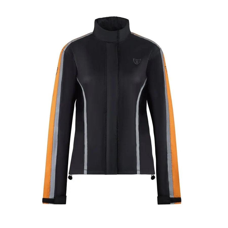 MotoGirl Waterproof Ladies Rainwear Jacket Black / Orange