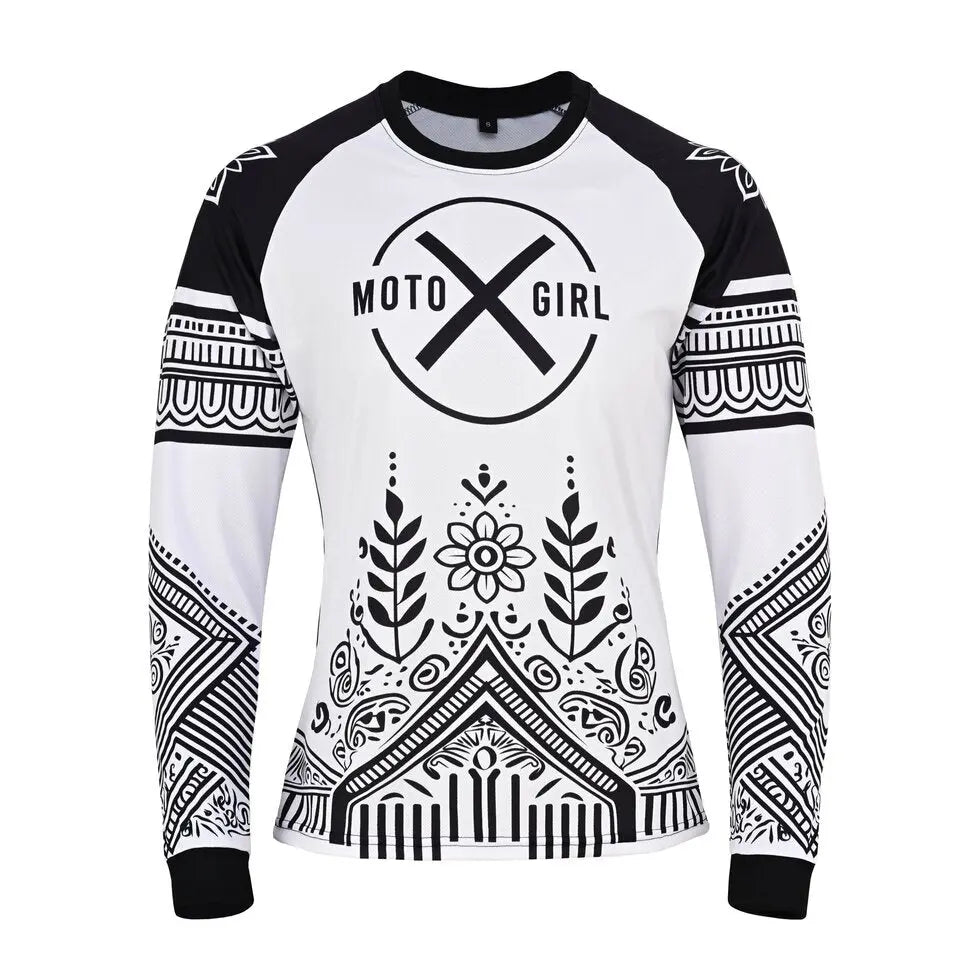 MotoGirl Henna Ladies MX Jersey White / Black FREE UK Delivery, FREE 365 Day Returns | Moto Central