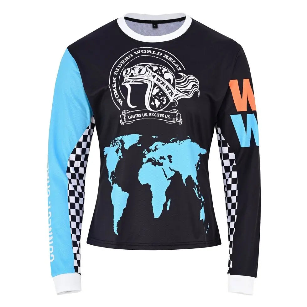 MotoGirl WRWR Ladies MX Jersey Black / Blue FREE UK Delivery, FREE 365 Day Returns | Moto Central
