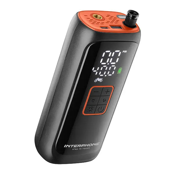 Interphone Smart Air Compressor - 4000Mah FREE UK Delivery, FREE 365 Day Returns | Moto Central