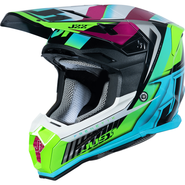 Just1 J22 Motocross Helmet Frenetik Neon Fluo Lime/Black FREE Delivery