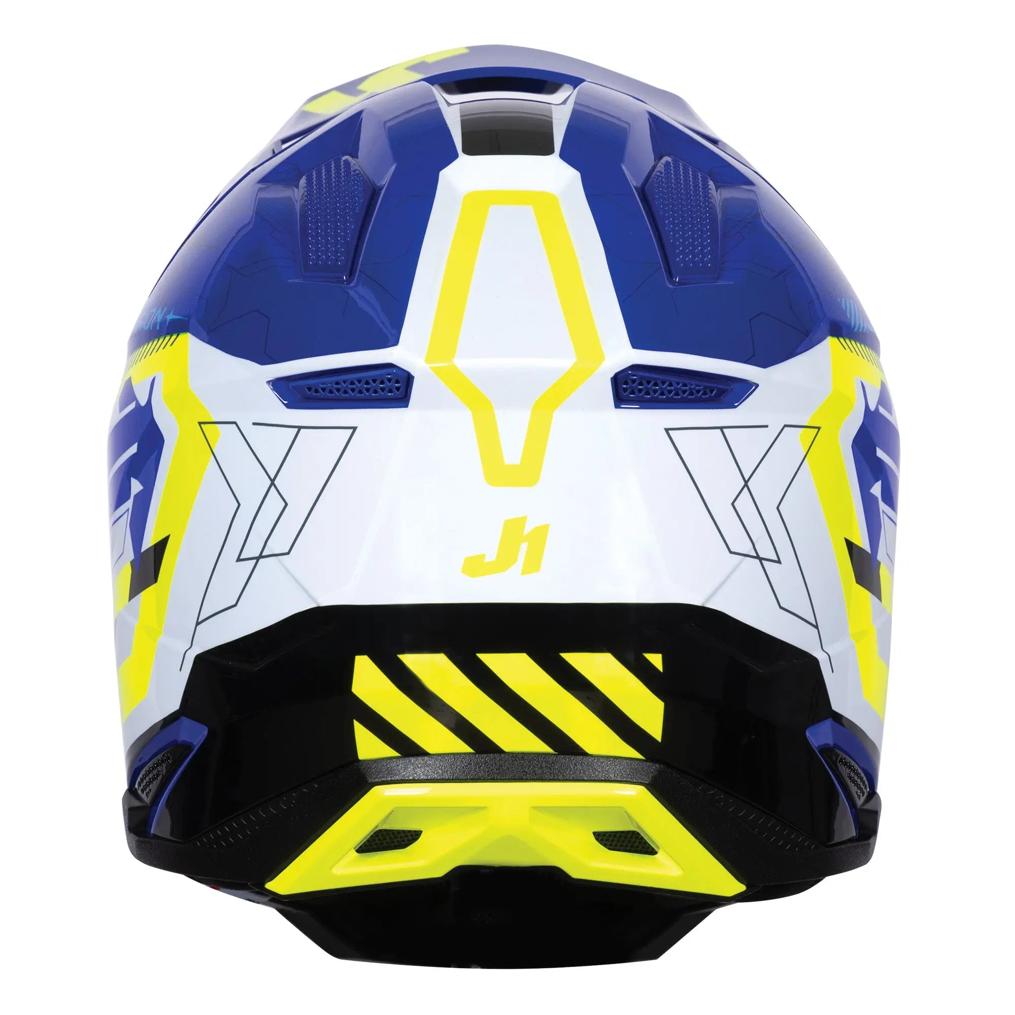 Just1 J40 Mission Fluo Yellow / Gloss Blue FREE UK Delivery, FREE 365 Day Returns | Moto Central