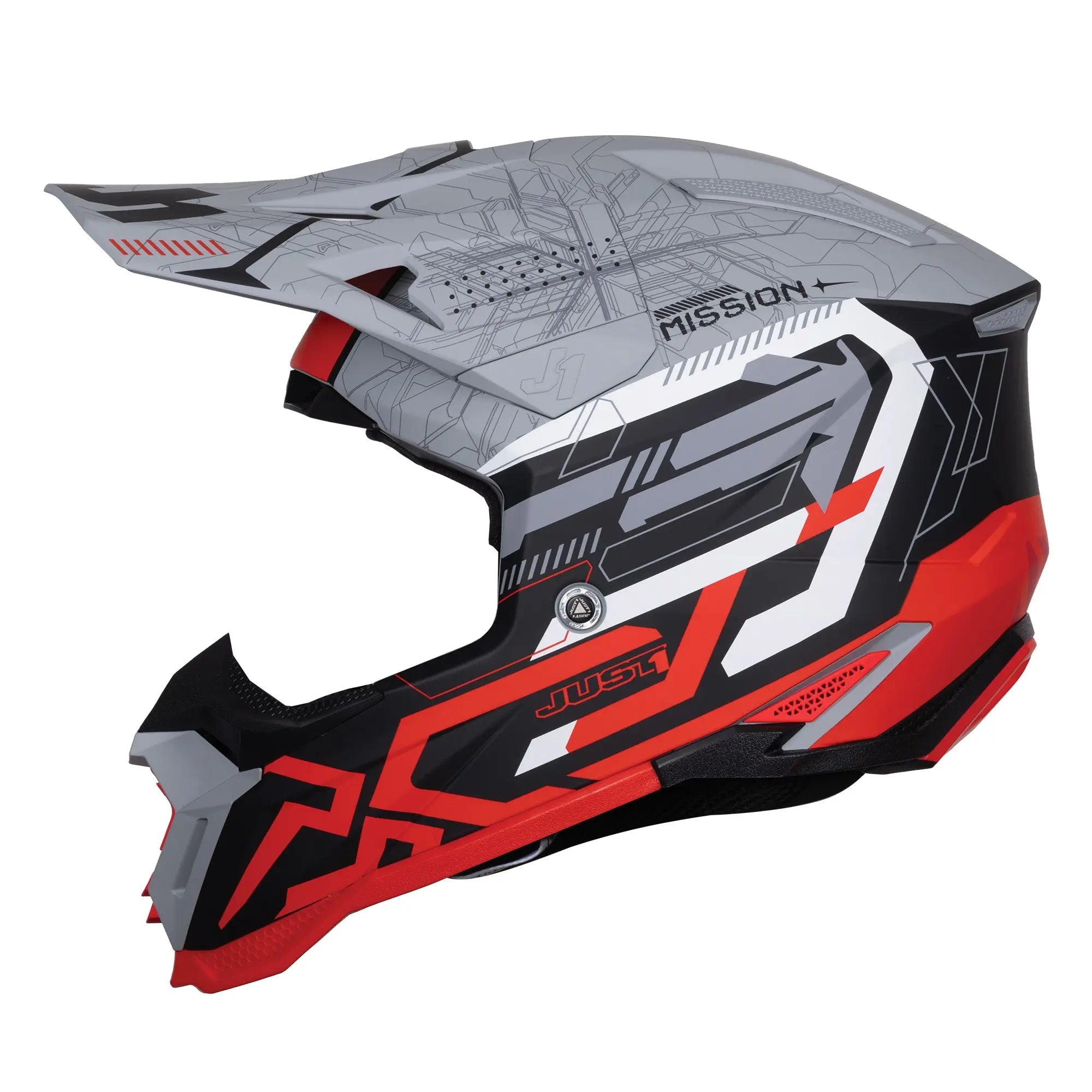 Just1 J40 Mission Red / Matt Grey FREE UK Delivery, FREE 365 Day Returns | Moto Central