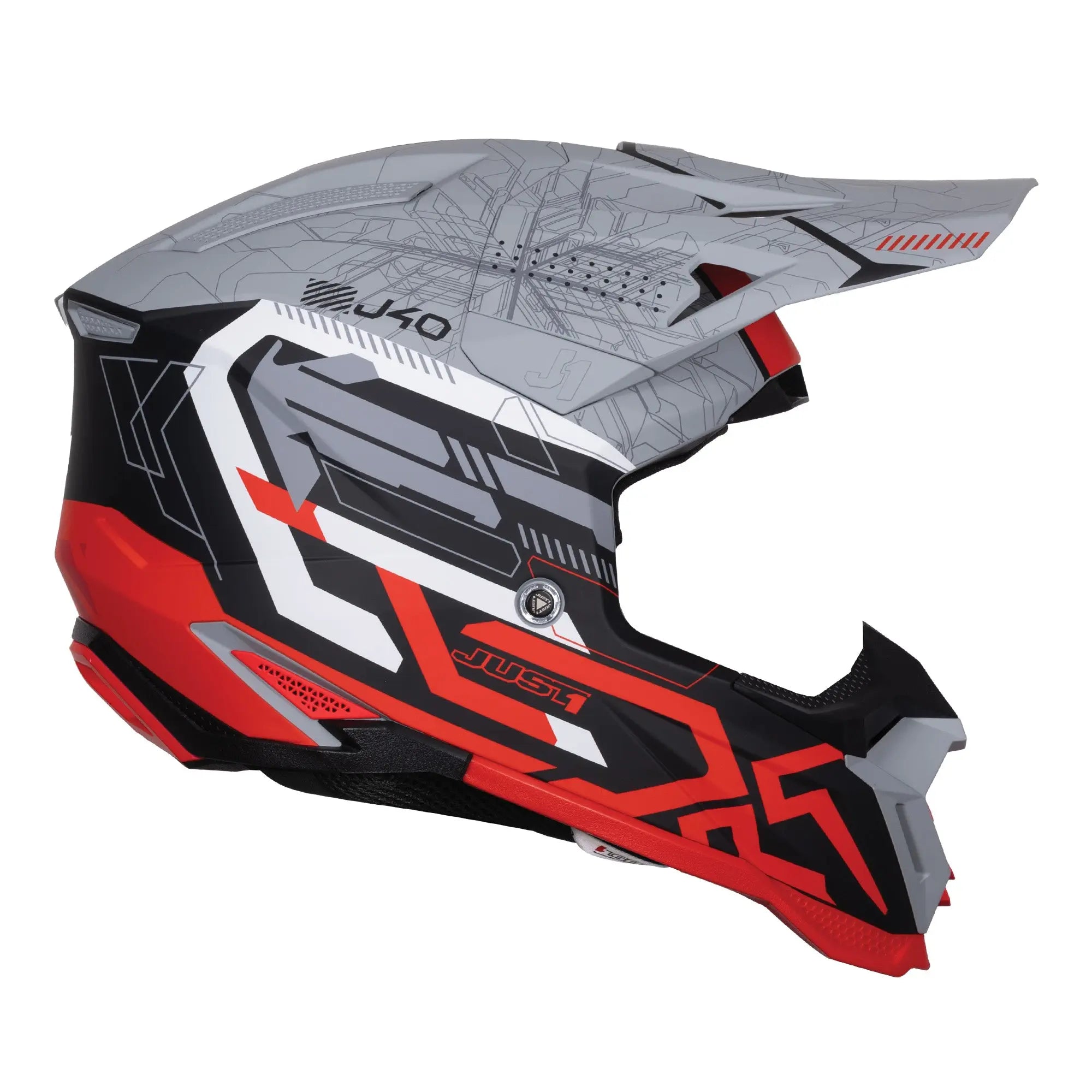 Just1 J40 Mission Red / Matt Grey FREE UK Delivery, FREE 365 Day Returns | Moto Central