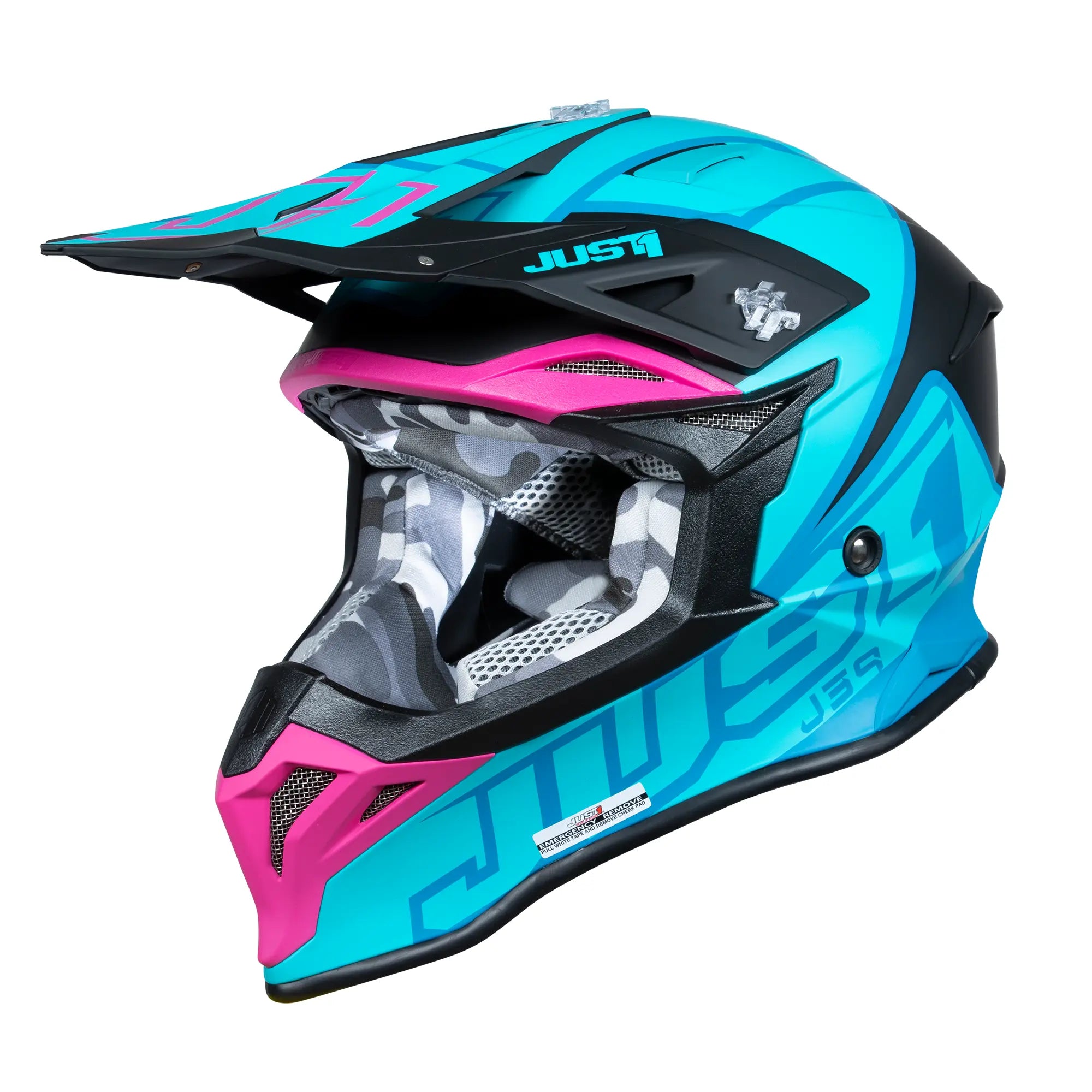 Just1 J39 Thruster Petrol Blue / Fuxia Black FREE UK Delivery, FREE 365 Day Returns | Moto Central