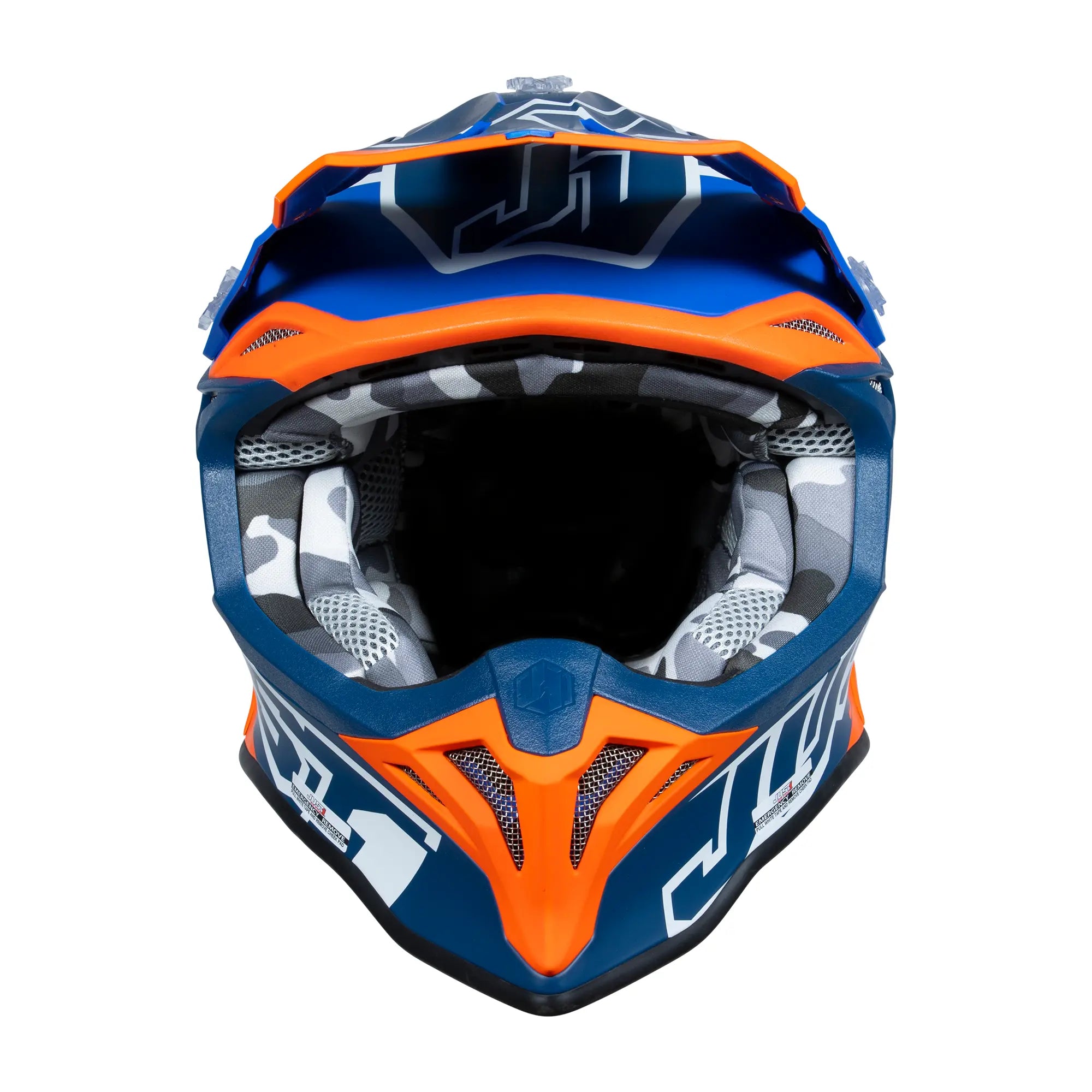 Just1 J39 Thruster White / Fluo Orange / Blue FREE UK Delivery, FREE 365 Day Returns | Moto Central