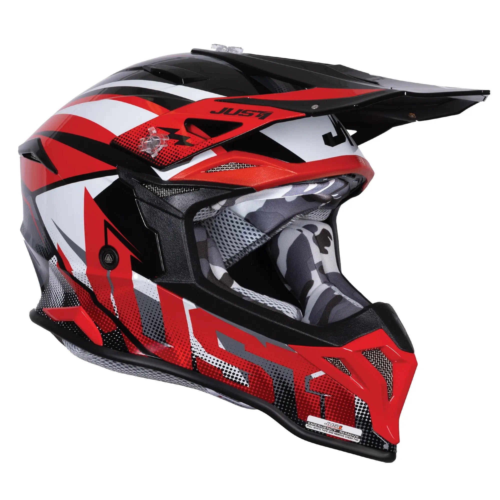 Just1 J39 Revo Red / White / Gloss Black FREE UK Delivery, FREE 365 Day Returns | Moto Central