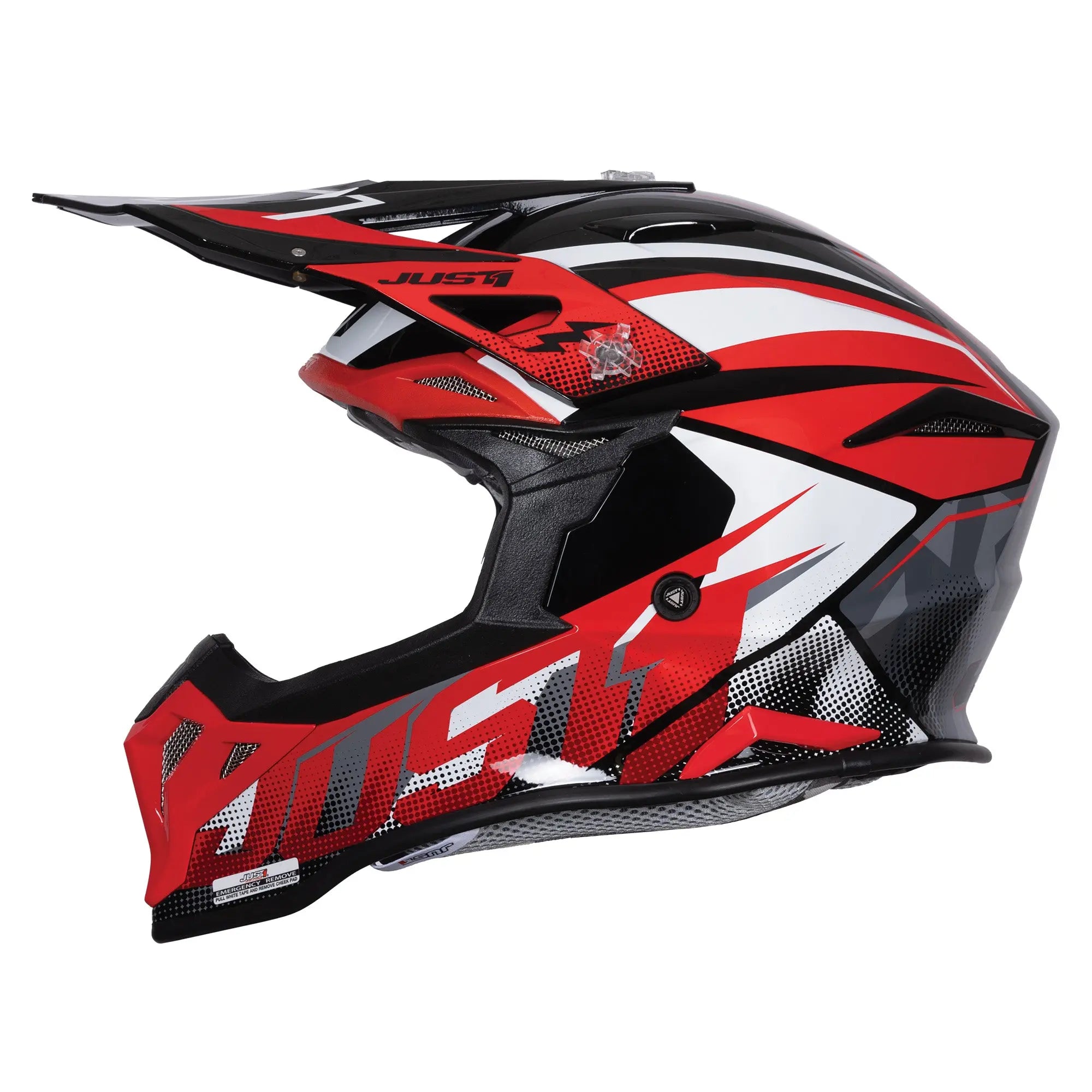 Just1 J39 Revo Red / White / Gloss Black FREE UK Delivery, FREE 365 Day Returns | Moto Central