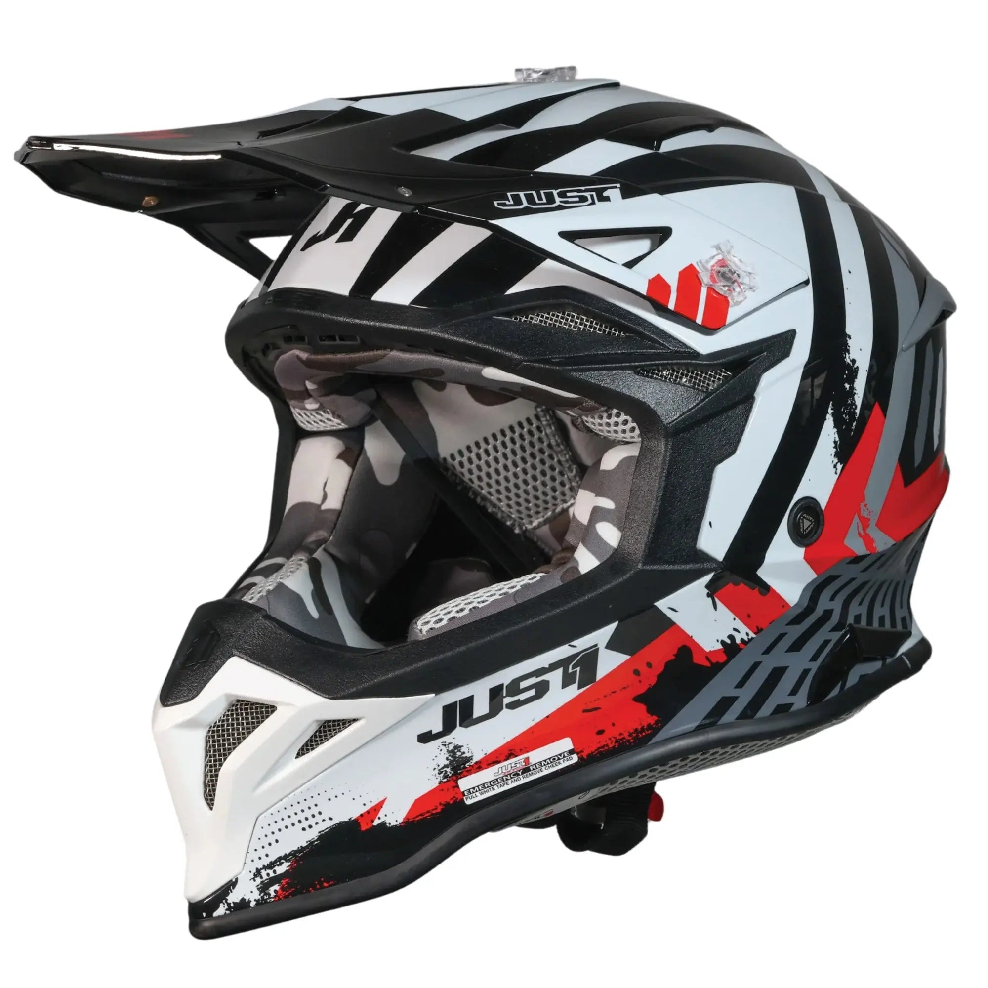 Just1 J39 Marshall White / Red / Gloss Black FREE UK Delivery, FREE 365 Day Returns | Moto Central