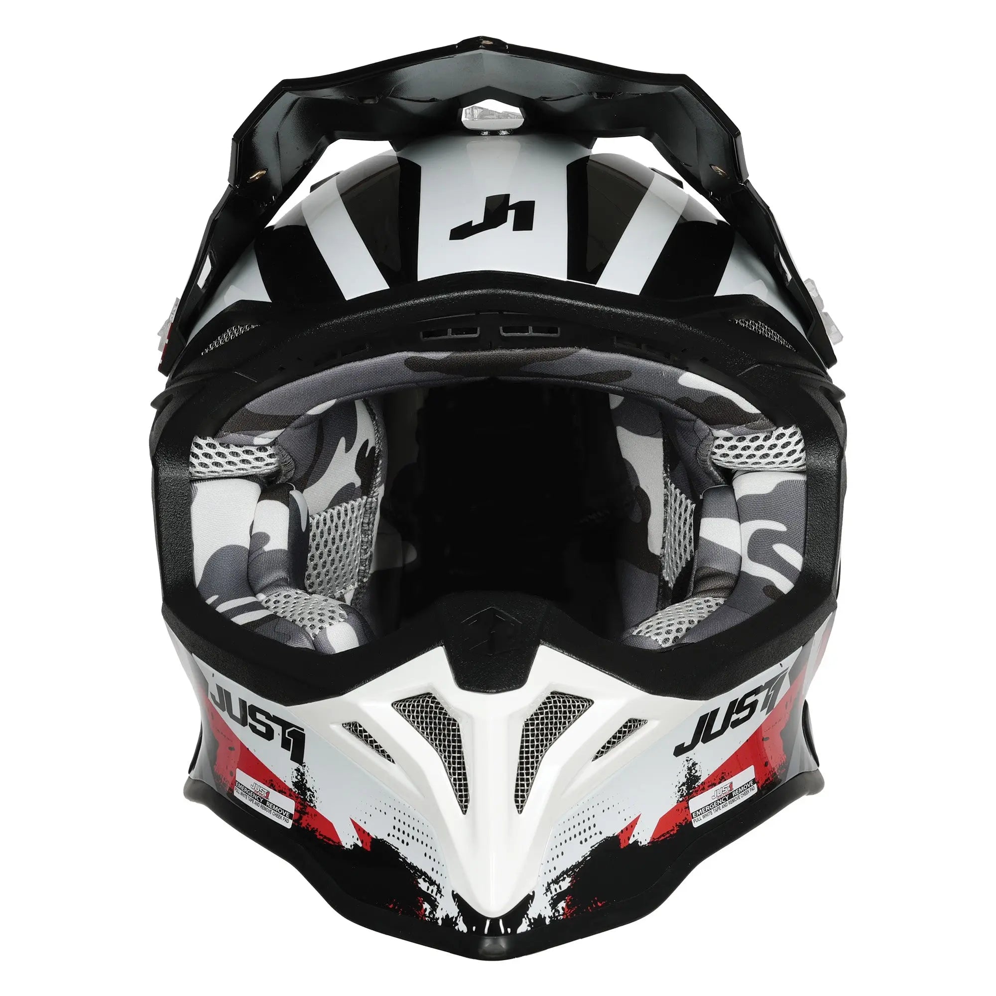 Just1 J39 Marshall White / Red / Gloss Black FREE UK Delivery, FREE 365 Day Returns | Moto Central