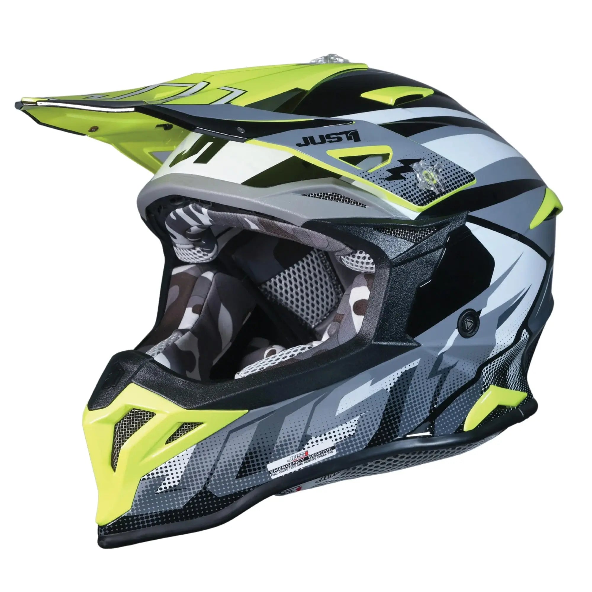 Just1 J39 Revo Grey / Fluo Yellow / Matt Black FREE UK Delivery, FREE 365 Day Returns | Moto Central