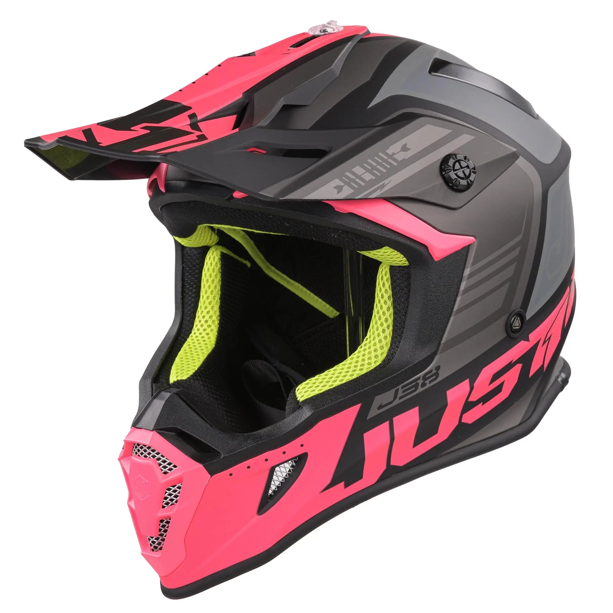 Just1 J38 MX Helmet Blade Matt Fluo Fuchsia / Black - FREE UK Shipping, FREE 365 Day Returns | Moto Central