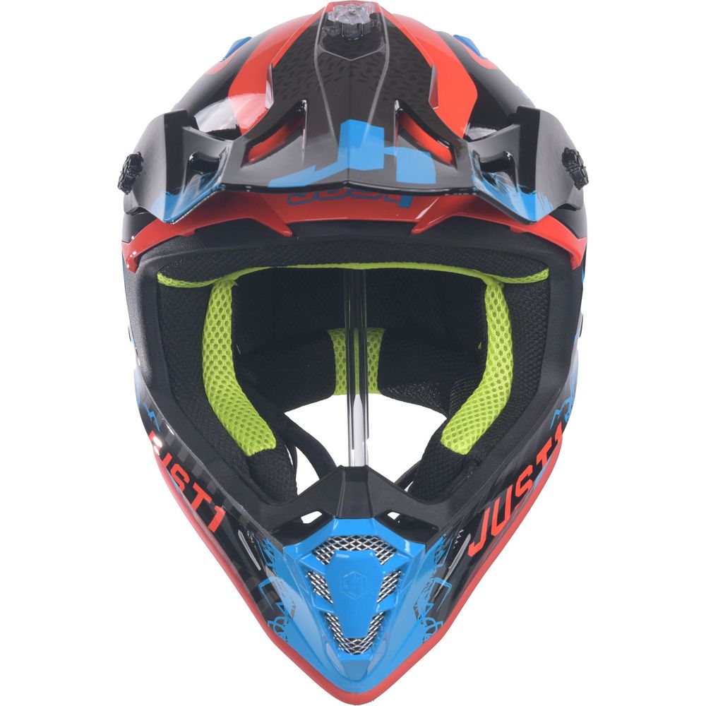 Just1 J38 MX Helmet Mask Blue/Red/Gloss Black FREE Delivery Returns