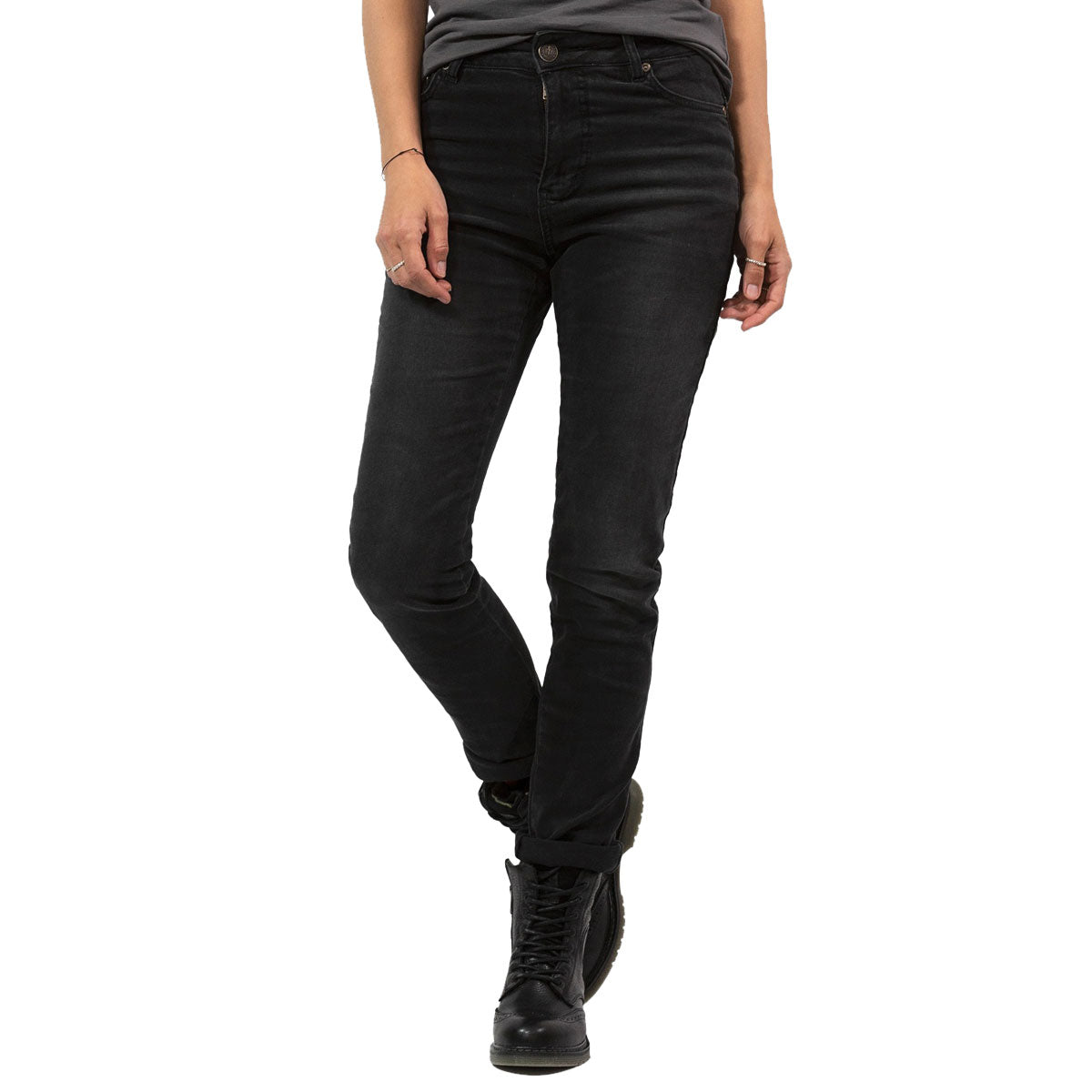 John Doe Betty Ladies High Waist Riding Denim Jeans With XTM Fiber Black Used