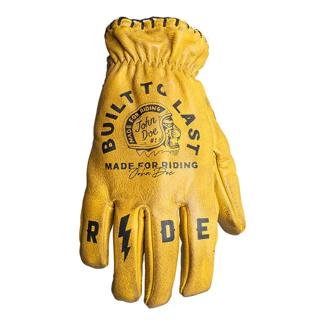 John Doe Coyote Leather Gloves Yellow / Black FREE UK Delivery, FREE 365 Day Returns | Moto Central