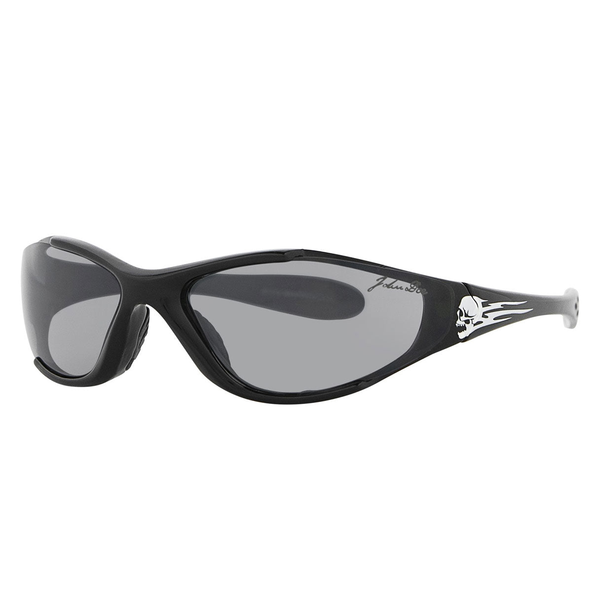 John Doe Memphis Skull Sunglasses Black With Grey Lenses