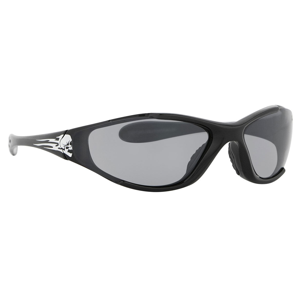 John Doe Memphis Skull Sunglasses Black With Grey Lenses