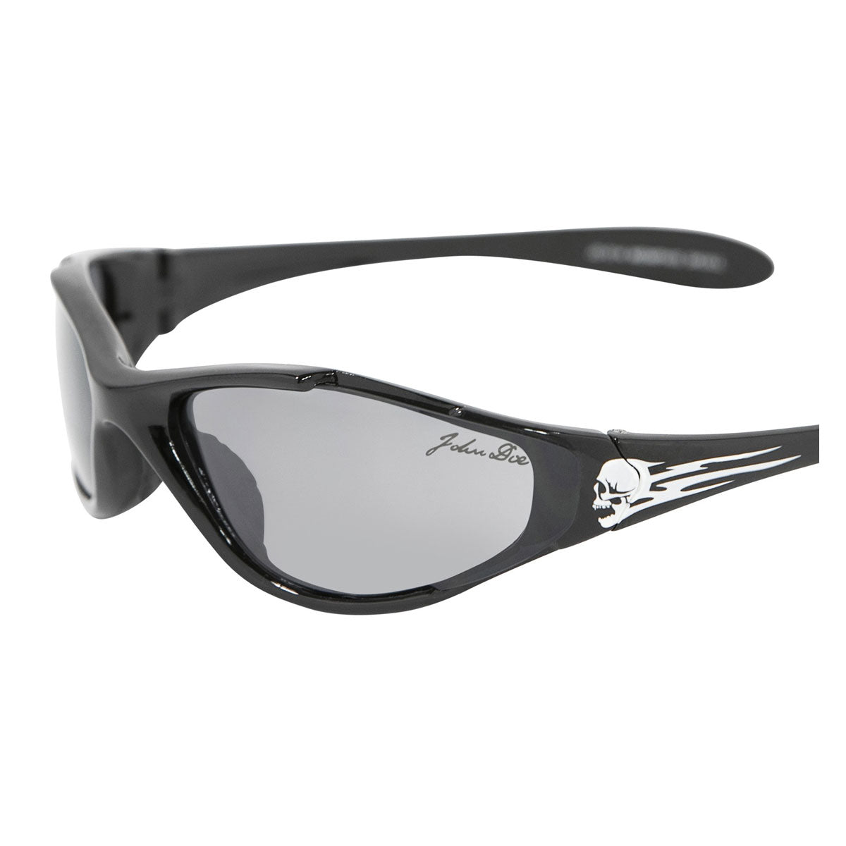 John Doe Memphis Skull Sunglasses Black With Grey Lenses